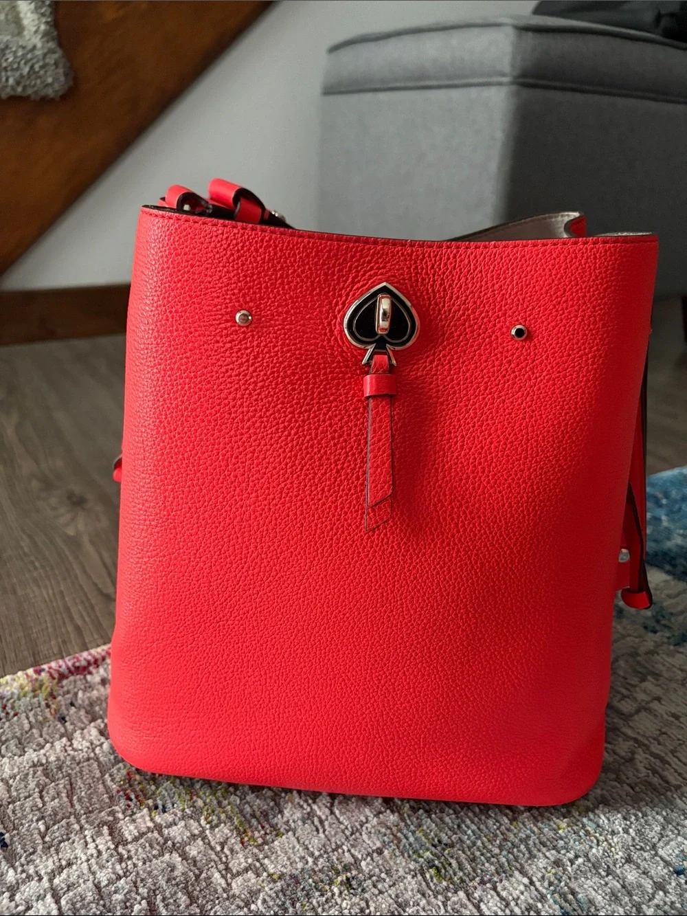 kate spade New York Orange Leather Bucket Bag